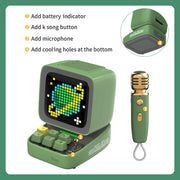 bluetooth speaker with karaoke mic and pixel art display, view 11 - MRSLM