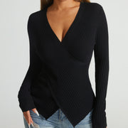 irregular cross sweater women, view 2 - MRSLM