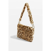 leopard print faux fur crossbody bag, view 6 - MRSLM
