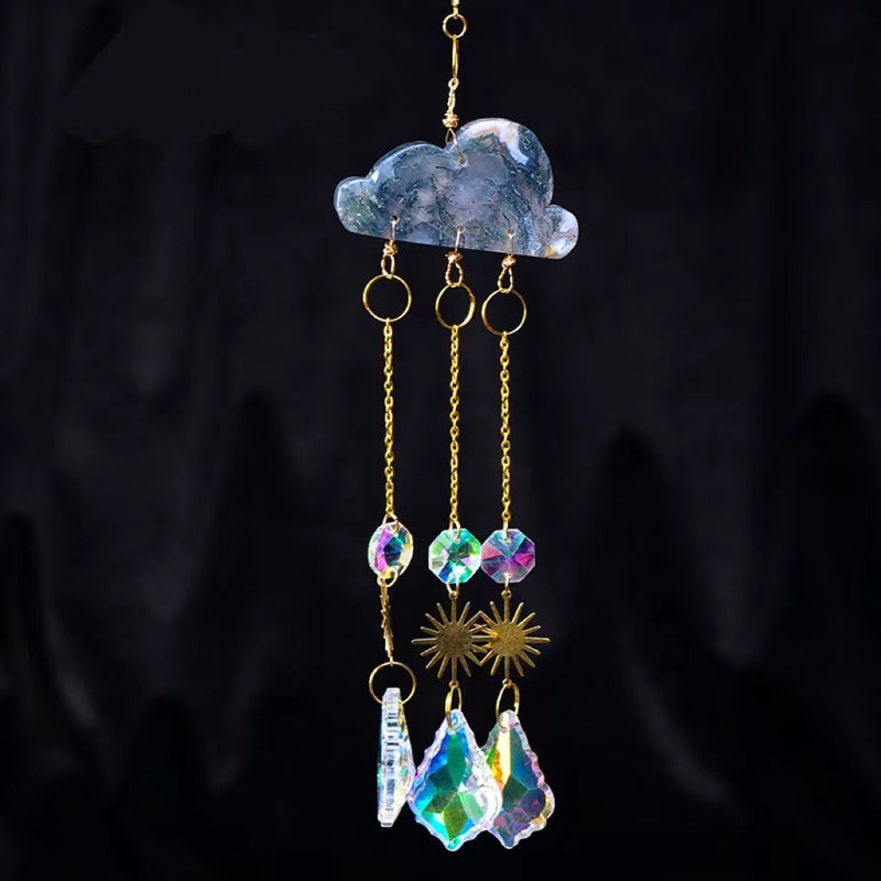 Crystal cloud sun catcher wind chime, view 4 - MRSLM