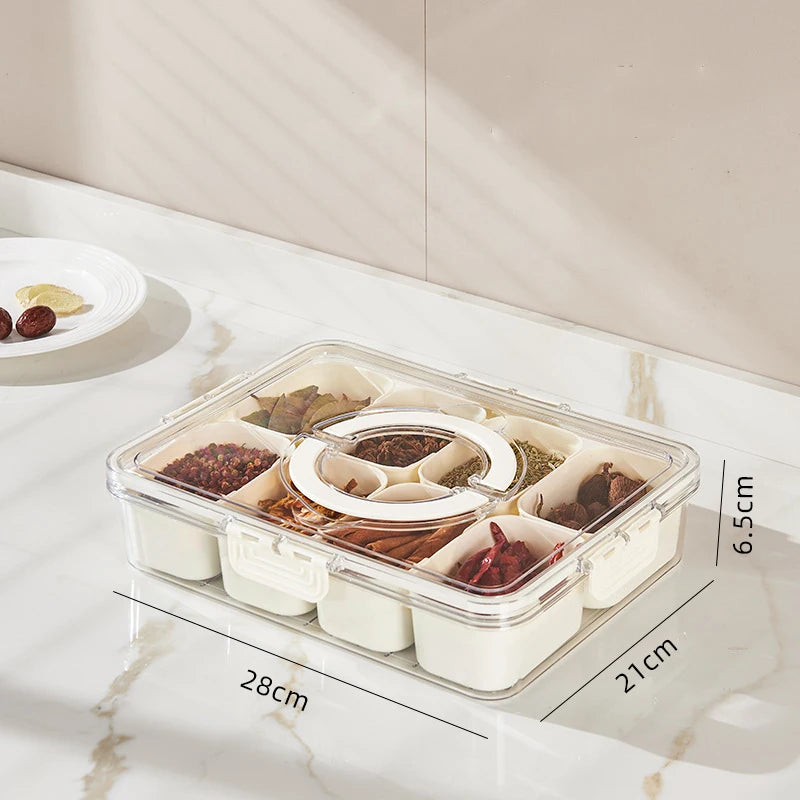 portable snack organizer box with compartments, view 3 - MRSLM