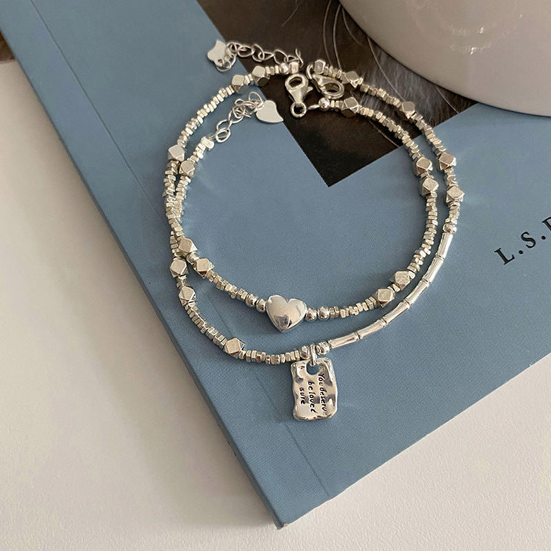 women's s925 silver love tag bracelet, view 4 - MRSLM