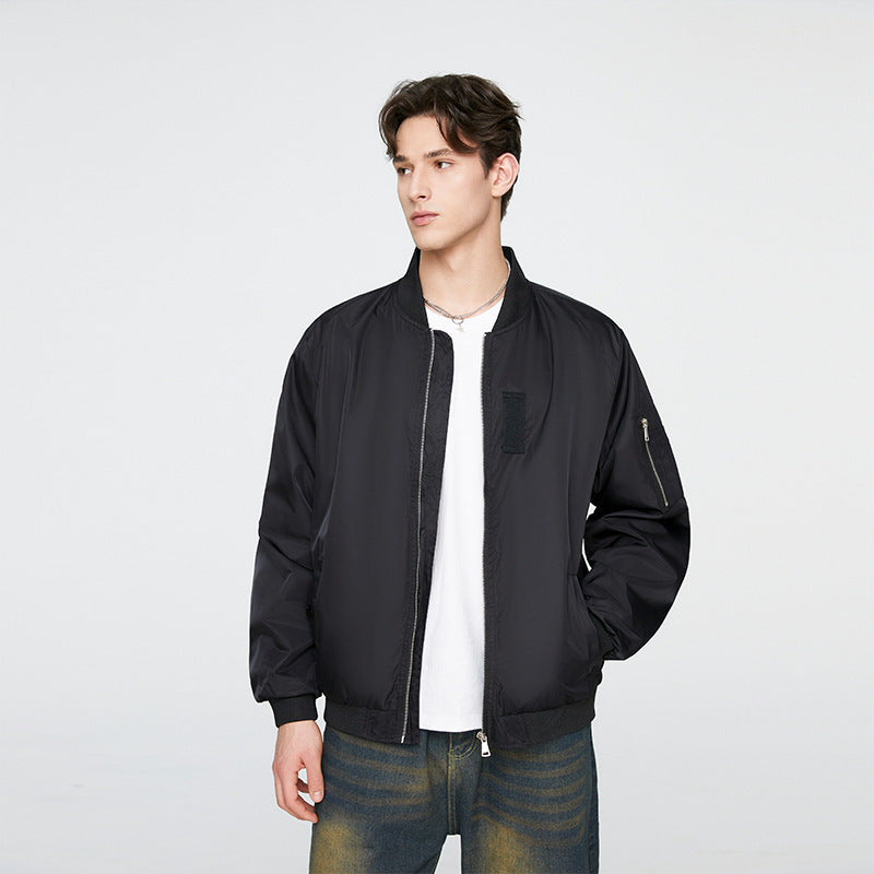 loose stand collar pilot jacket, view 2 - MRSLM