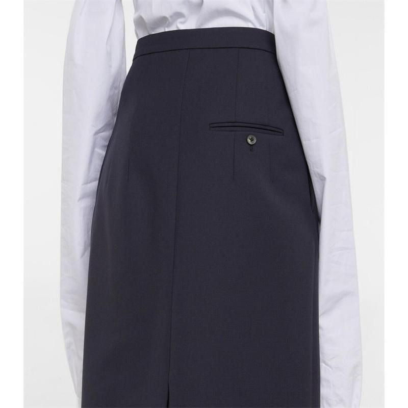 high-waisted vintage pleated midi skirt, view 5 - MRSLM