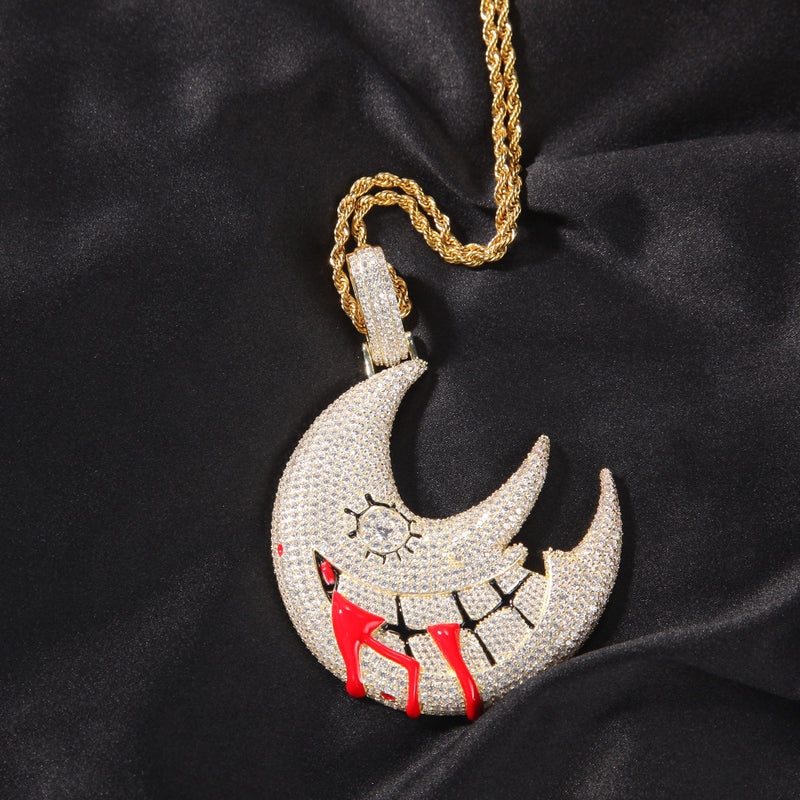 moon pendant hip hop necklace - MRSLM