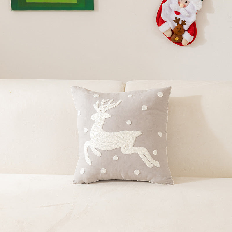 Embroidered Christmas pillow cover, view 9 - MRSLM