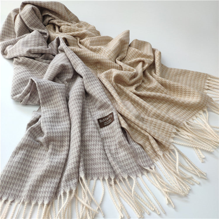 Tie-dye faux cashmere tassel scarf, view 7 - MRSLM