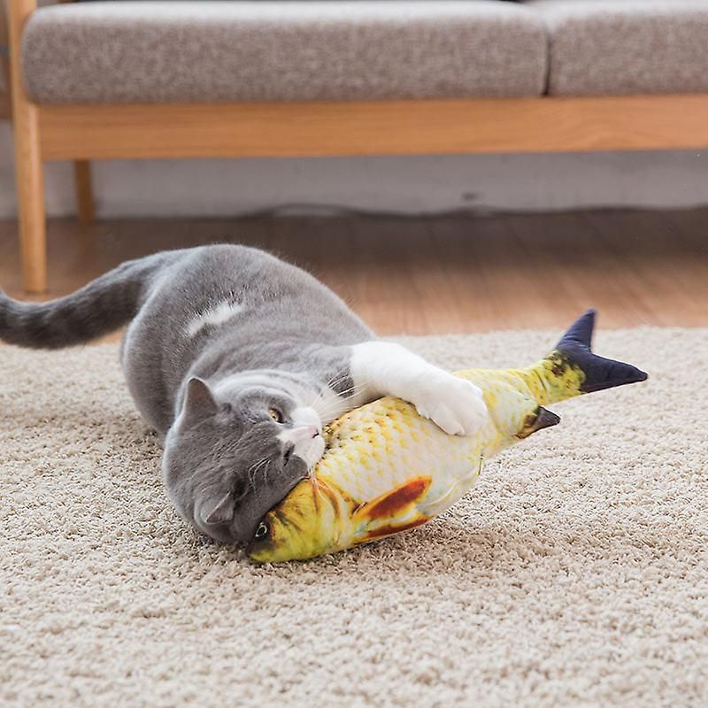 interactive 3D plush fish toy for cats - MRSLM