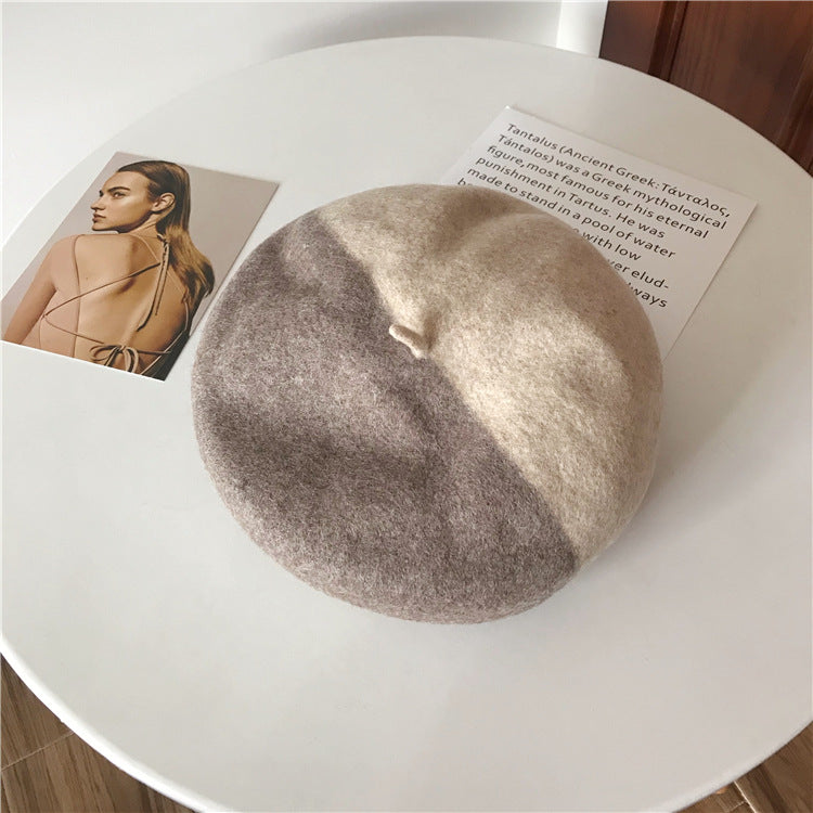 mixed color wool beret for women, view 11 - MRSLM