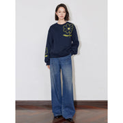women's floral round neck pullover, view 8 - MRSLM