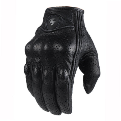 Sheepskin leather touchscreen riding gloves, view 3 - MRSLM