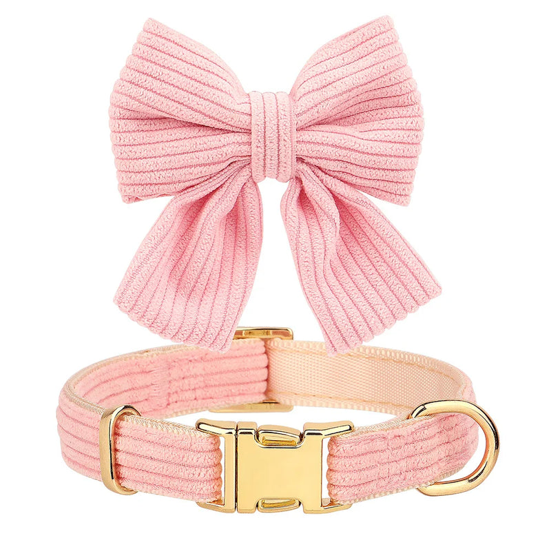 Adjustable bowknot dog collar, harness and leash set, view 8 - MRSLM