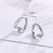 925 sterling silver crystal hoop earrings, view 3 - MRSLM