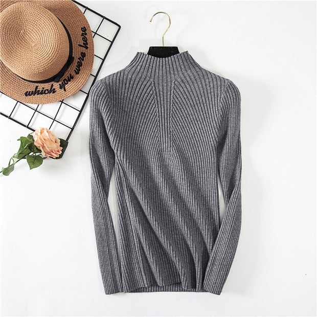Threaded Half-neck Sweater Women