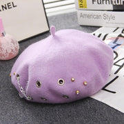 cross chain wool beret, view 8 - MRSLM