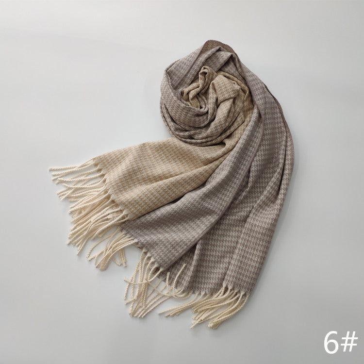 Tie-dye faux cashmere tassel scarf, view 16 - MRSLM