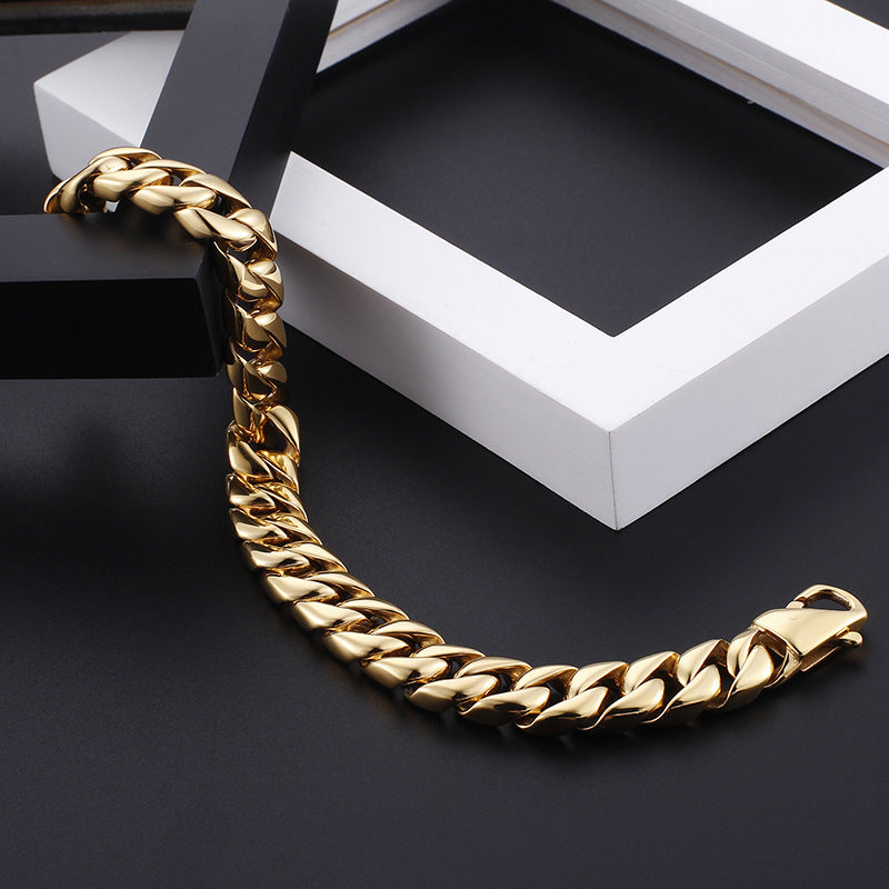 men's polished steel bracelet, view 3 - MRSLM