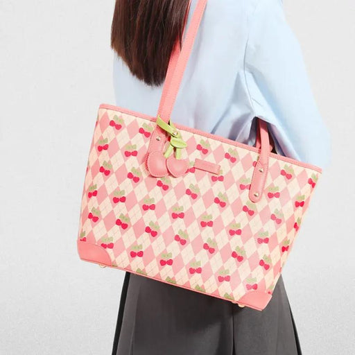 cherry print PVC tote bag - MRSLM