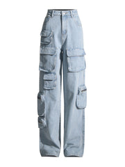 Vintage washed high waist tooling jeans - MRSLM