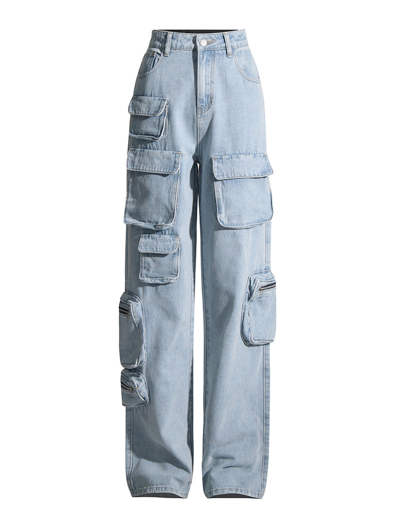 Vintage washed high waist tooling jeans - MRSLM