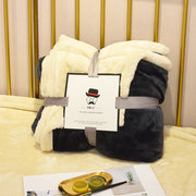 Double-layer flannel sherpa throw blanket - MRSLM