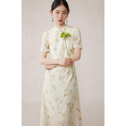 floral embroidered cheongsam dress, view 4 - MRSLM