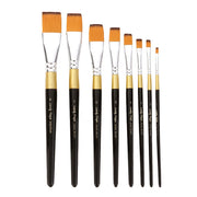 Flat nylon hair artist brush set, view 2 - MRSLM