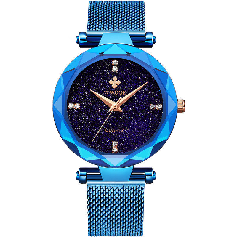 starry sky mesh quartz ladies watch, view 4 - MRSLM