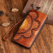 long cowhide leather women's wallet, view 6 - MRSLM