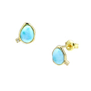 white topaz wave stud earrings, view 5 - MRSLM