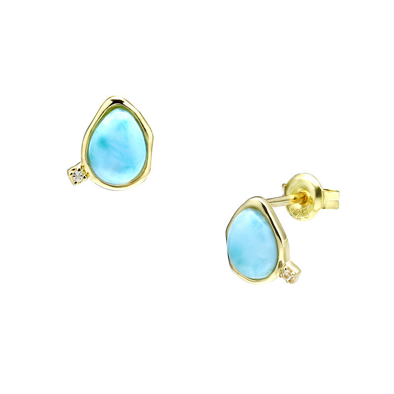 white topaz wave stud earrings, view 5 - MRSLM