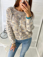 loose round neck pullover sweater, view 2 - MRSLM