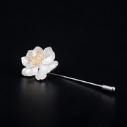 simple lotus collar pin brooch, view 5 - MRSLM