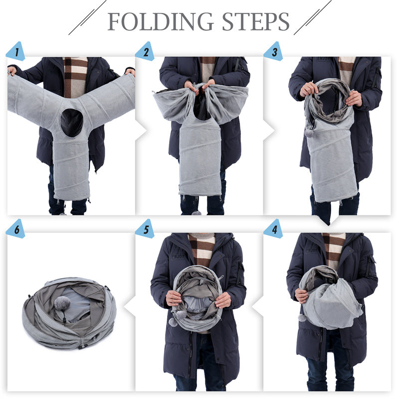 interactive collapsible cat tunnel bed, view 6 - MRSLM