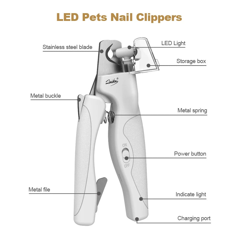 led pet nail clippers with safety light, view 6 - MRSLM