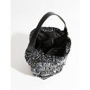 sparkling sequin hobo evening purse, view 8 - MRSLM