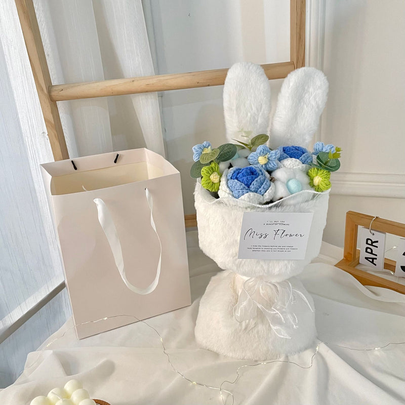 Knitted rabbit ear bouquet doll, view 7 - MRSLM