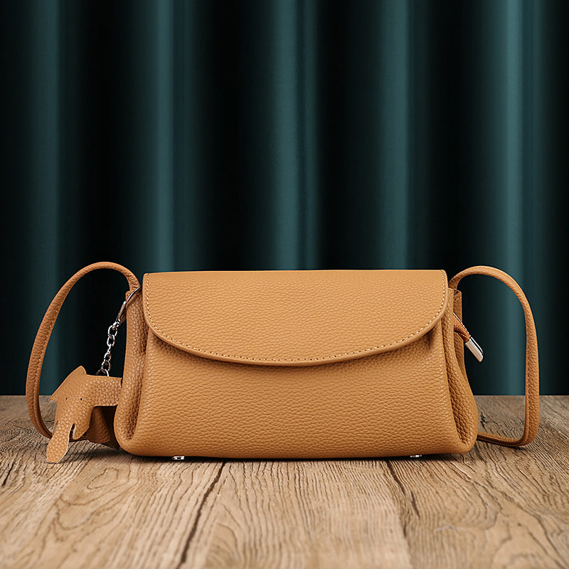 Soft Cowhide Pleated Underarm Crossbody Bag For Women