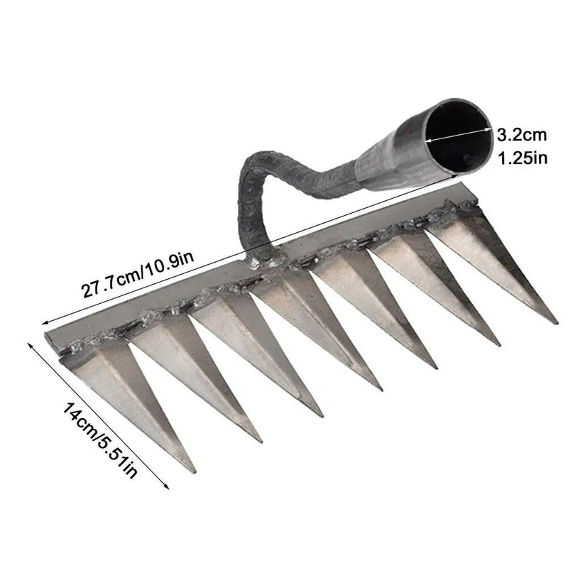 heavy-duty steel garden rake, view 2 - MRSLM