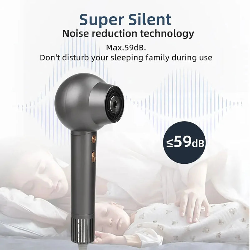 leafless hair dryer with led display, view 3 - MRSLM