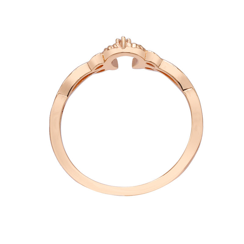 lucky horseshoe hollow lace silver ring, view 4 - MRSLM