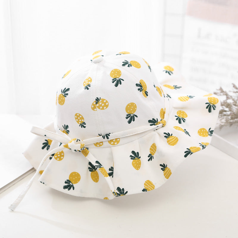 baby girl fruit print bucket hat, view 9 - MRSLM