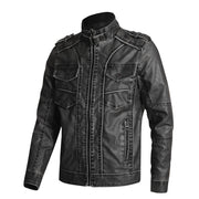 thick pu leather coat, view 2 - MRSLM