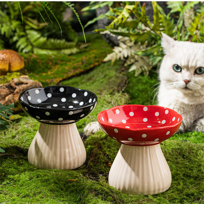 mushroom ceramic pet bowl, view 7 - MRSLM