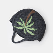 Embroidered straw tote bag, view 4 - MRSLM