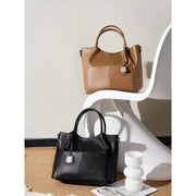 genuine leather large capacity tote handbag, view 7 - MRSLM