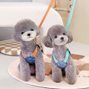 cotton denim dog harness and leash set - MRSLM