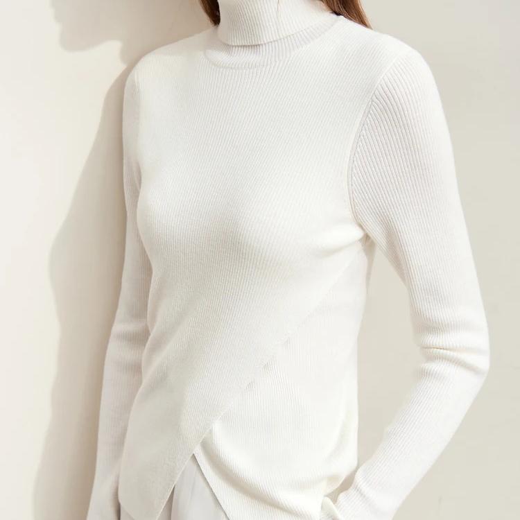 minimalist women's turtleneck sweater, view 3 - MRSLM