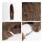 fuzzy faux fur half moon shoulder bag, view 12 - MRSLM