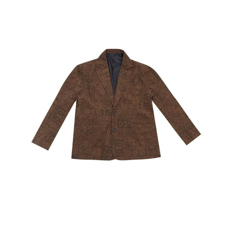 totem print blazer with long sleeves, view 7 - MRSLM